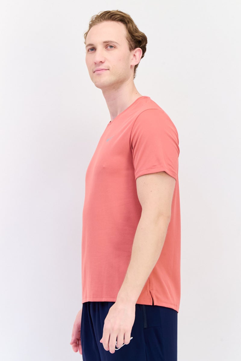 Nike Men Dri-Fit Short Sleeve Running T-Shirt, Old Rose - Image 2